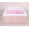 Carrée Piscine à Balles Minky avec Balles 200pcs Rose Ballerines