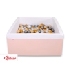 Carrée Piscine à Balles Minky avec Balles 200pcs Rose Poudré