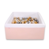 Carrée Piscine à Balles Minky avec Balles 200pcs Rose Poudré
