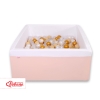 Carrée Piscine à Balles Minky avec Balles 200pcs Rose Poudré