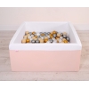 Carrée Piscine à Balles Minky avec Balles 200pcs Rose Poudré