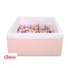 Carrée Piscine à Balles Minky avec Balles 200pcs Rose Poudré