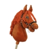 Hobby Horse Cheval Sur Un Bâton Premium Châtaigne
