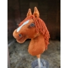 Hobby Horse Cheval Sur Un Bâton Premium Châtaigne