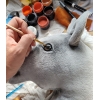 Hobby Horse Cheval Sur Un Bâton Premium Gris