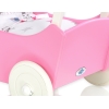 Landau de Poupée en Bois avec Textile Blanc