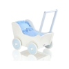Landau de Poupée en Bois avec Textile Blanc Bleu
