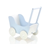 Landau de Poupée en Bois avec Textile Blanc Bleu