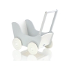 Landau de Poupée en Bois avec Textile Blanc Gris