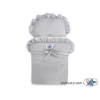 Landau de Poupée en Bois avec Textile Blanc Gris