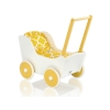 Landau de Poupée en Bois avec Textile Blanc Jaune