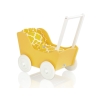 Landau de Poupée en Bois avec Textile Blanc Jaune