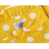 Landau de Poupée en Bois avec Textile Blanc Jaune à Pois