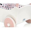 Landau de Poupée en Bois avec Textile Blanc Rose Poudré