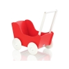 Landau de Poupée en Bois avec Textile Blanc Rouge