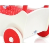 Landau de Poupée en Bois avec Textile Blanc Rouge
