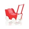 Landau de Poupée en Bois avec Textile Blanc Rouge