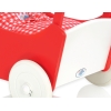 Landau de Poupée en Bois avec Textile Blanc Rouge