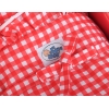Landau de Poupée en Bois avec Textile Blanc Rouge