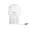 Landau de Poupée en Bois avec Textile Blanc Turquoise