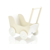 Landau de Poupée en Bois avec Textile Crème Blanc