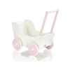 Landau de Poupée en Bois avec Textile Rose Blanc