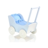 Landau de Poupée en Bois Blanc Bleu