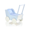 Landau de Poupée en Bois Blanc Bleu