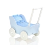 Landau de Poupée en Bois Blanc Bleu