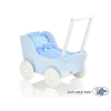 Landau de Poupée en Bois Blanc Bleu