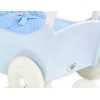 Landau de Poupée en Bois Blanc Bleu