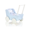 Landau de Poupée en Bois Blanc Bleu