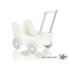 Landau de Poupée en Bois Blanc Gris