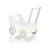 Landau de Poupée en Bois Blanc Gris