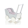 Landau de Poupée en Bois Blanc Gris