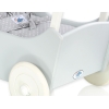 Landau de Poupée en Bois Blanc Gris