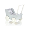 Landau de Poupée en Bois Blanc Gris
