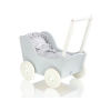 Landau de Poupée en Bois Blanc Gris