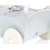 Landau de Poupée en Bois Blanc Gris