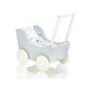 Landau de Poupée en Bois Blanc Gris