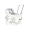 Landau de Poupée en Bois Blanc Gris à Pois