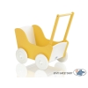 Landau de Poupée en Bois Blanc Jaune
