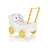 Landau de Poupée en Bois Blanc Jaune