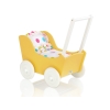 Landau de Poupée en Bois Blanc Jaune