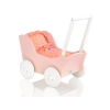 Landau de Poupée en Bois Blanc Rose Poudré