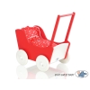 Landau de Poupée en Bois Blanc Rouge