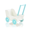 Landau de Poupée en Bois Blanc Turquoise