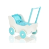 Landau de Poupée en Bois Blanc Turquoise
