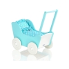 Landau de Poupée en Bois Blanc Turquoise