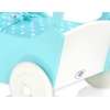 Landau de Poupée en Bois Blanc Turquoise